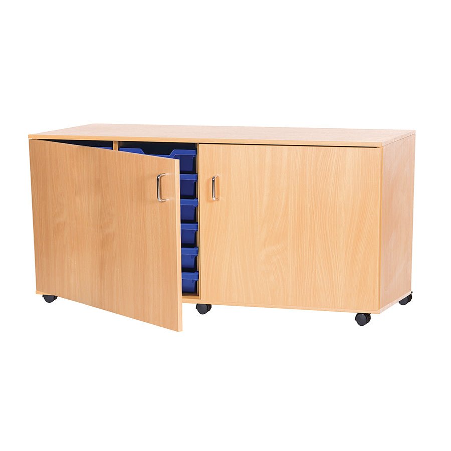 SMART STORAGE-28 SHALLOW TRAY QUAD MOBILE UNIT WITH DOORS