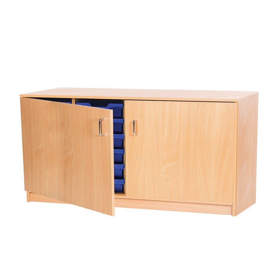 SMART STORAGE-28 SHALLOW TRAY QUAD STATIC UNIT WITH DOORS
