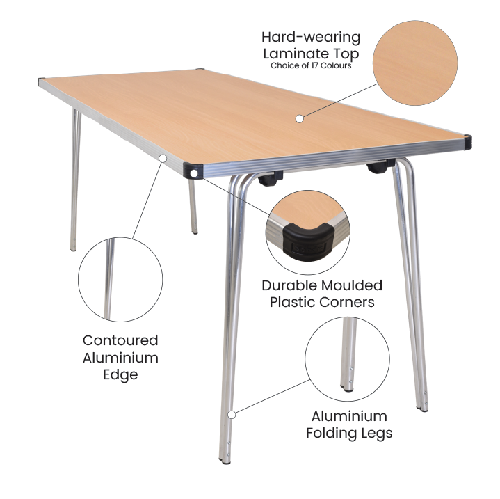 Contour 25 Rectangular Folding Table W1520mm