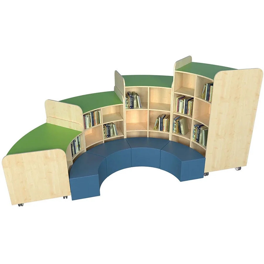 KubbyClass® Junior Curved Bookcase & Seat Set (Set H)