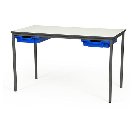 Morleys Fully Welded Classroom Table 1100x550 Rectangular Spray PU Edge with Tray