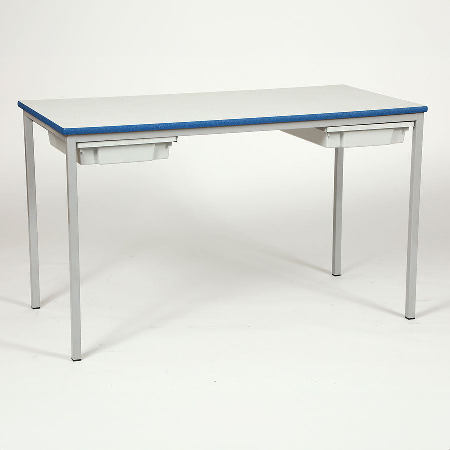 Morleys Fully Welded Classroom Table 1100x550 Rectangular Spray PU Edge with Tray