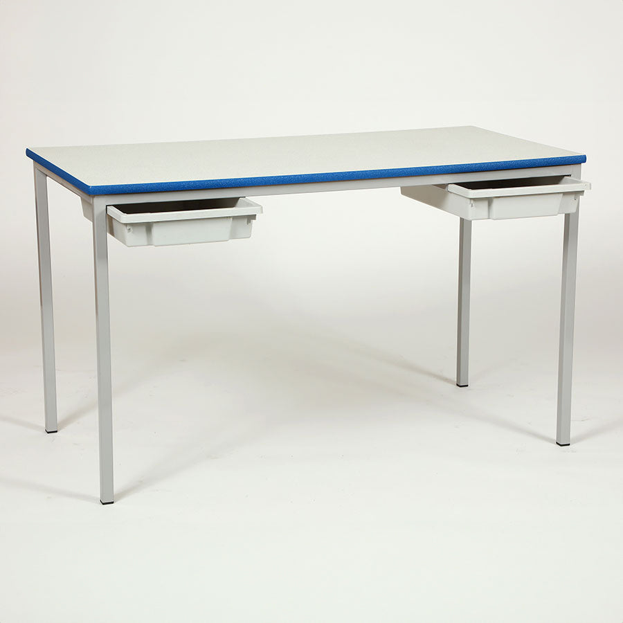Morleys Fully Welded Classroom Table 1100x550 Rectangular Spray PU Edge with Tray