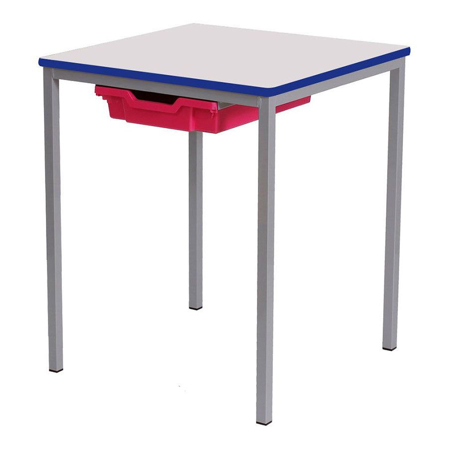 Morleys Fully Welded Classroom Table 600x600 Square Spray PU Edge with Tray
